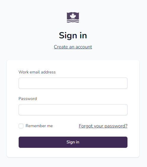 Sign in to the learning platform